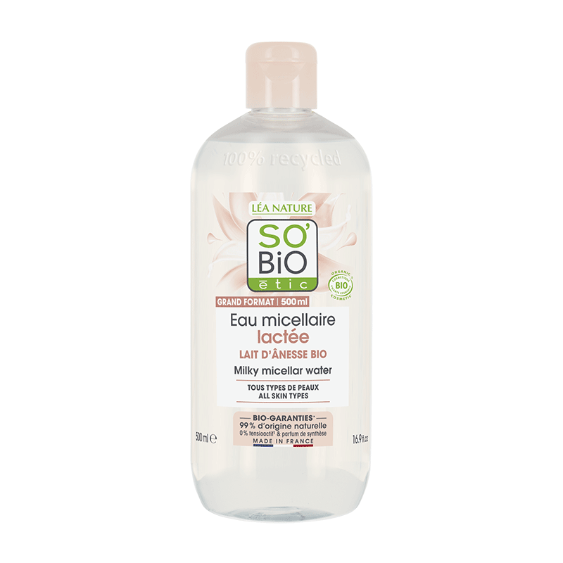 SO'BIO ETIC MON LAIT D'ANESSE eau micellaire lactée | 500 ml SO'BIO ETIC MON LAIT D'ANESSE eau micellaire lactée | 500 ml