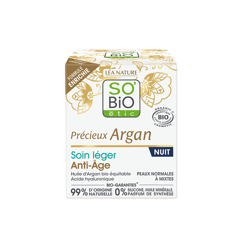 SO'BIO ETIC PRECIEUX ARGAN soin léger anti-âge Nuit | 50 ml SO'BIO ETIC PRECIEUX ARGAN soin léger anti-âge Nuit | 50 ml