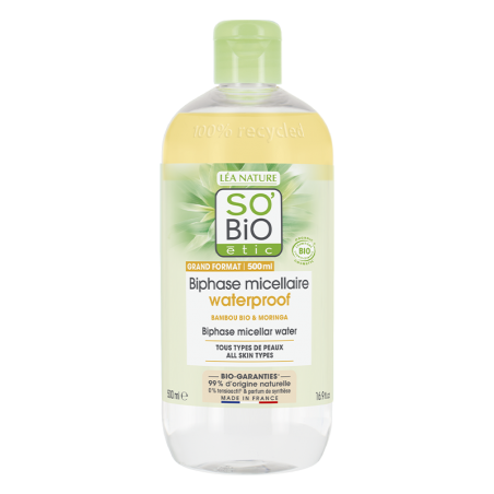 SO'BIO ETIC PUR BAMBOO biphase micellaire Waterproof | 500 ml