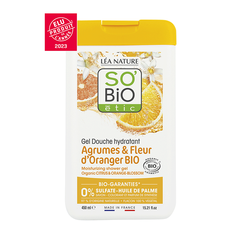 SO'BIO ETIC AGRUMES & FLEUR D'ORANGER gel douche hydratant | 450 ml