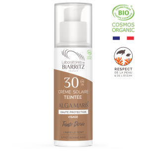 BIARRITZ ALGAMARIS crème solaire Teinté DORÉ spf 30 | 50 ml