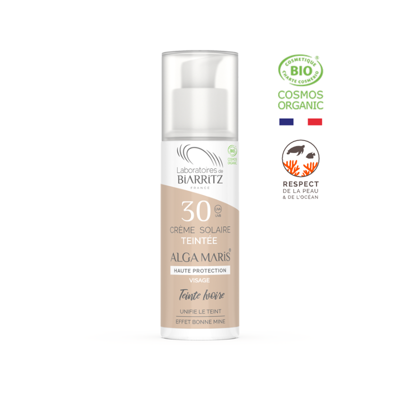 BIARRITZ ALGAMARIS crème solaire Teinté IVOIRE spf 30 | 50 ml