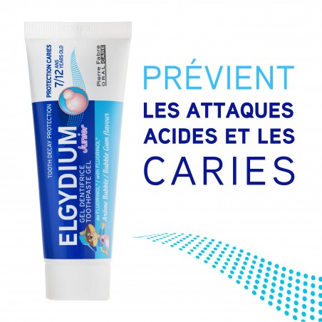 ELGYDIUM JUNIOR dentifrice 7-12 ans Bubble | 50 ml