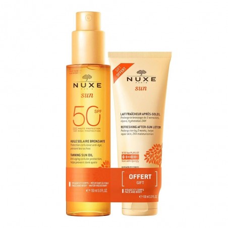 NUXE SUN PACK HUILE SOLAIRE BRONZANTE SPF50 150ML + LAIT FRAICHEUR APRES-SOLEIL 100ML OFFRET