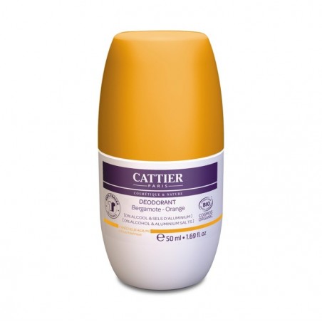 CATTIER Déodorant roll on  Bergamote & Orange  Fraîcheur agrume - 50ml