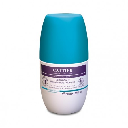 CATTIER Déodorant roll on Bois de cèdre & Aloe Vera Fraîcheur marine - 50ml