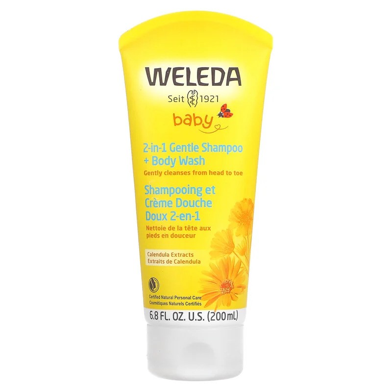 WELEDA bébé Calendula shampoing et crème de douche doux 2 en 1 | 200 ml