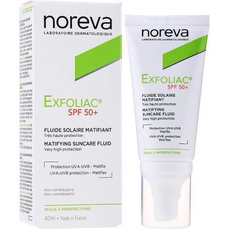 NOREVA EXFOLIAC fluide solaire matifiant spf 50+ (40ml)