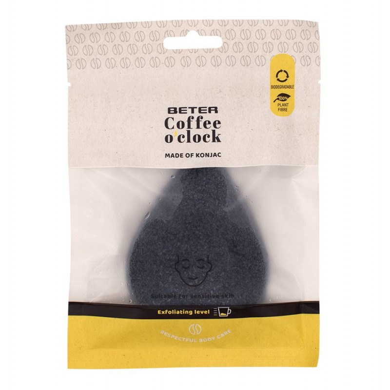 BETER COFFEE O'CLOCK EPONGE NETTOYANTE POUR LE VISAGE KONJAC REF 22046 BETER COFFEE O'CLOCK EPONGE NETTOYANTE POUR LE VISAGE KONJAC REF 22046