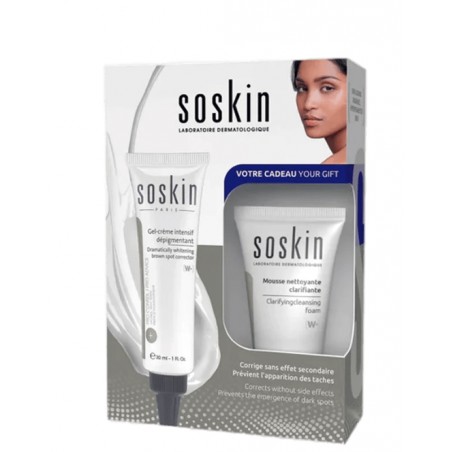 SOSKIN COFFRET W+ GEL DEPIGMENT 30ML + MOUSSE NETTOYANTE 30ML OFFERT