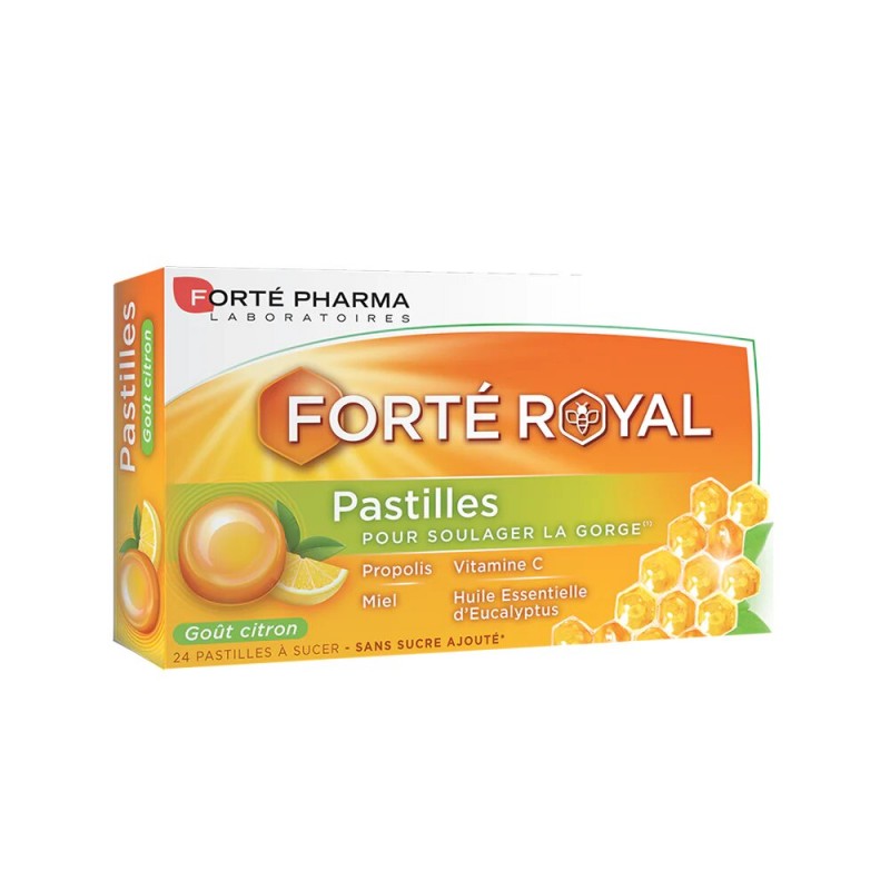 FORTÉ ROYAL PASTILLES GORGE GOUT CITRON 24 PASTILLES