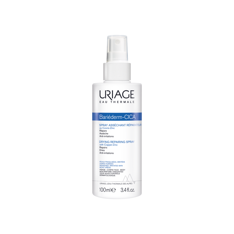 URIAGE BARIÉDERM-CICA spray asséchant réparateur au Cuivre Zinc | 100 ml