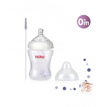 NUBY biberon anti-reflux et anti-collique avec paille 240 ml + 0 mois