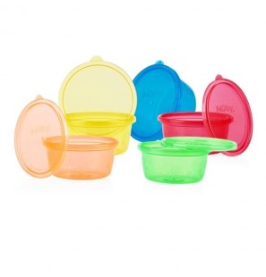 NUBY Petit bols avec couvercle pack de 6  3m+ 300ml