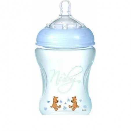 NUBY Biberon Soflex 240Ml 0M+ Bleu