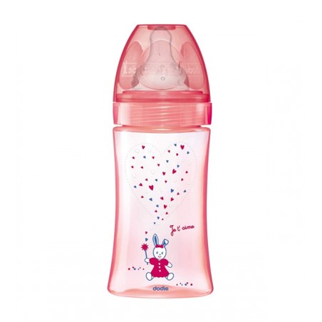 DODIE biberon initiation+ Rose Licorn 0-6M | 270 ml