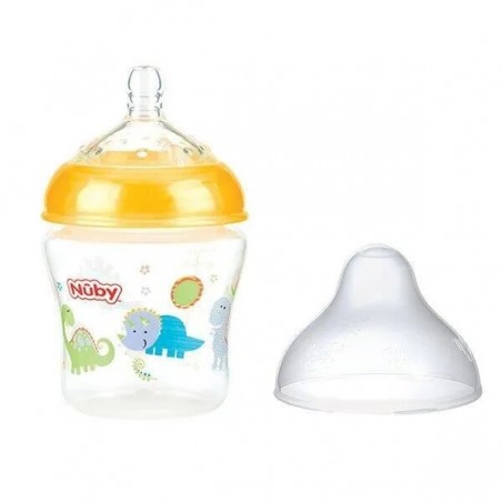 NUBY biberon en polycarbonate imprimé avec tétine SoftFlex 180ml + 0 mois