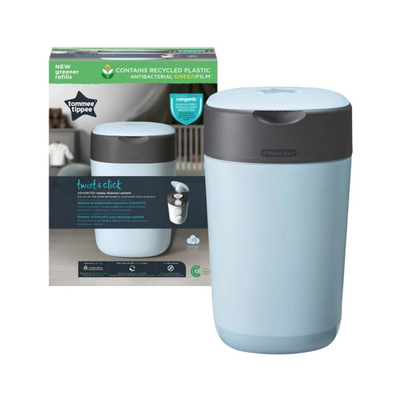 TOMMEE TIPPEE Poubelle à couches Anti-Odeur Twist & Click - Bleu