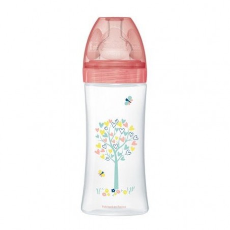 DODIE Sensation+ Biberon anti-colique 6+ mois rose débit 3 - 330ml