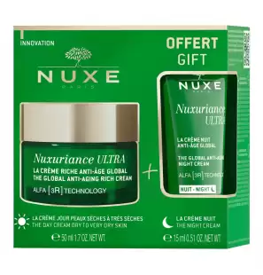 NUXE Kit Anti-Âge Global Nuxuriance Ultra Crème Riche 50ml + la crème nuit 15ml offerte