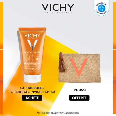 Vichy Offre Capital Soleil Émulsion Anti-Brillance Toucher Sec SPF50 Peau Sensible Mixte à Grasse | 50ml