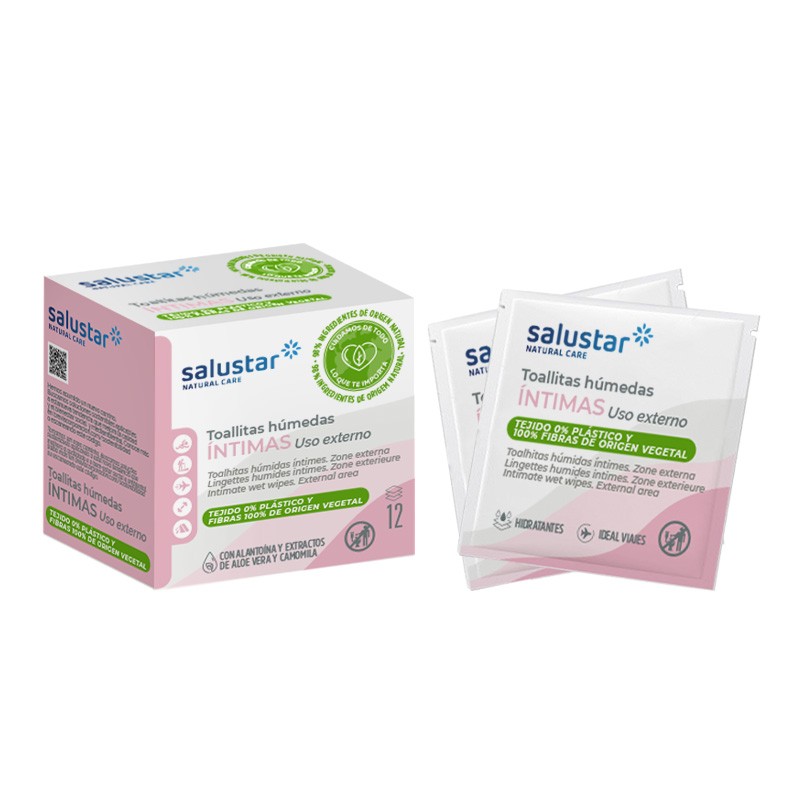 SALUSTAR Hygiène Intime Lingettes Humides Unidoses 12 unités