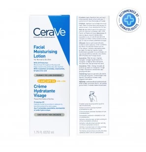 CeraVe crème hydratante visage SPF50 peaux normales à sèches | 52ml