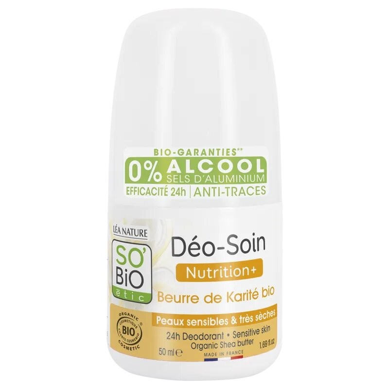 SO'BIO ETIC Déo-soin nutrition+ Roll-on Karité | 50 ml