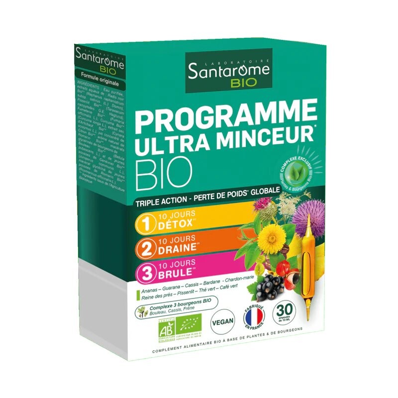 SANTAROME BIO Programme Ultra Minceur Bio | 30 ampoules