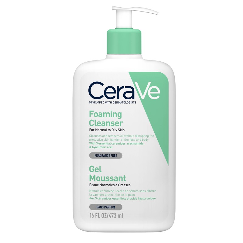 CeraVe Gel Moussant Nettoyant Peau Normale à Grasse | 473ml CeraVe Gel Moussant Nettoyant Peau Normale à Grasse | 473ml