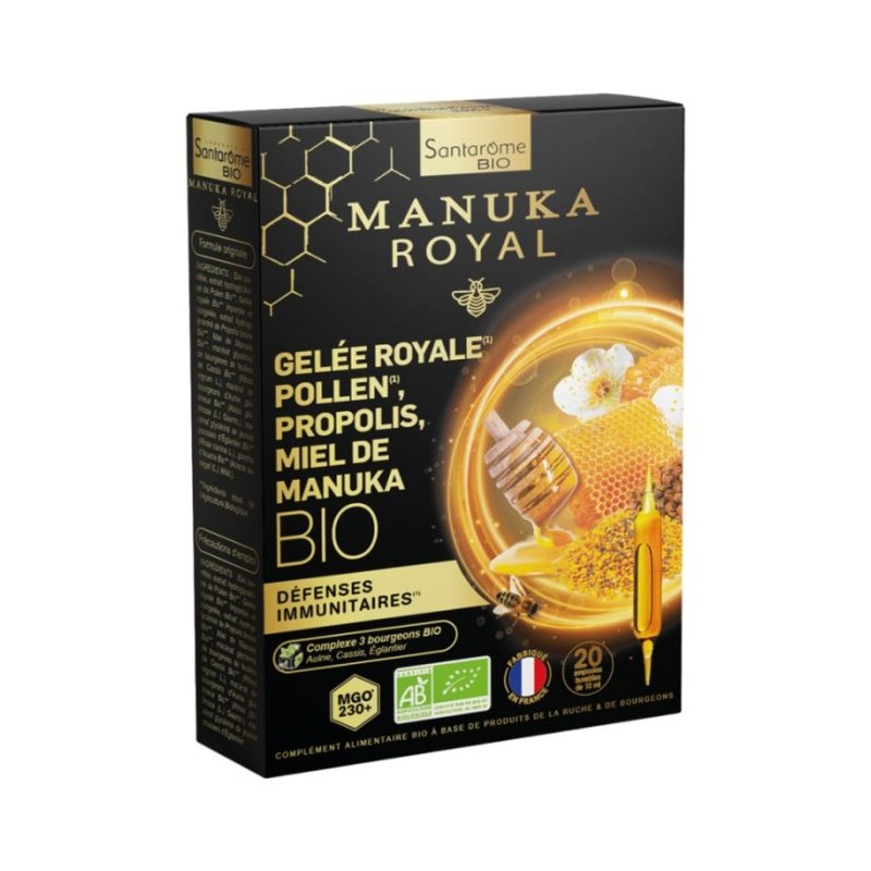 SANTAROME BIO MANUKA ROYAL GELEE ROYALE POLLEN PROPOLIS B20 AMPOULES