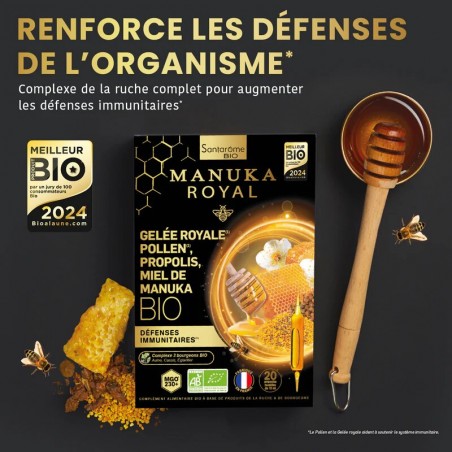 SANTAROME BIO MANUKA ROYAL GINSENG MIEL DE MANUKA B20 AMPOULES