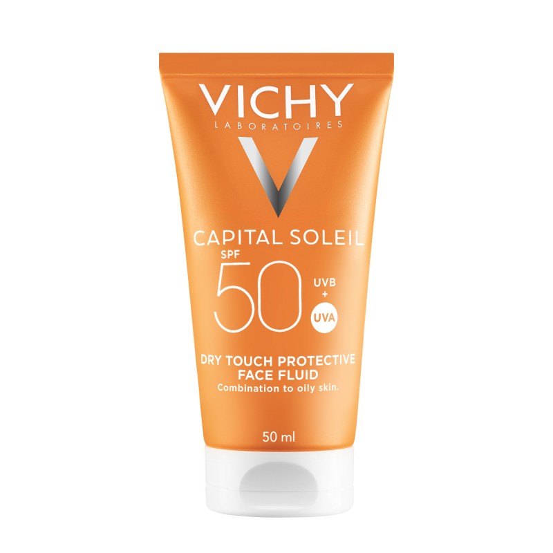 Vichy Capital Soleil Émulsion Anti-Brillance Toucher Sec SPF50 Peau Sensible Mixte à Grasse | 50ml