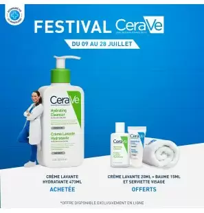 CeraVe Offre Crème Lavante Hydratante Peau Normale à Sèche | 473ml