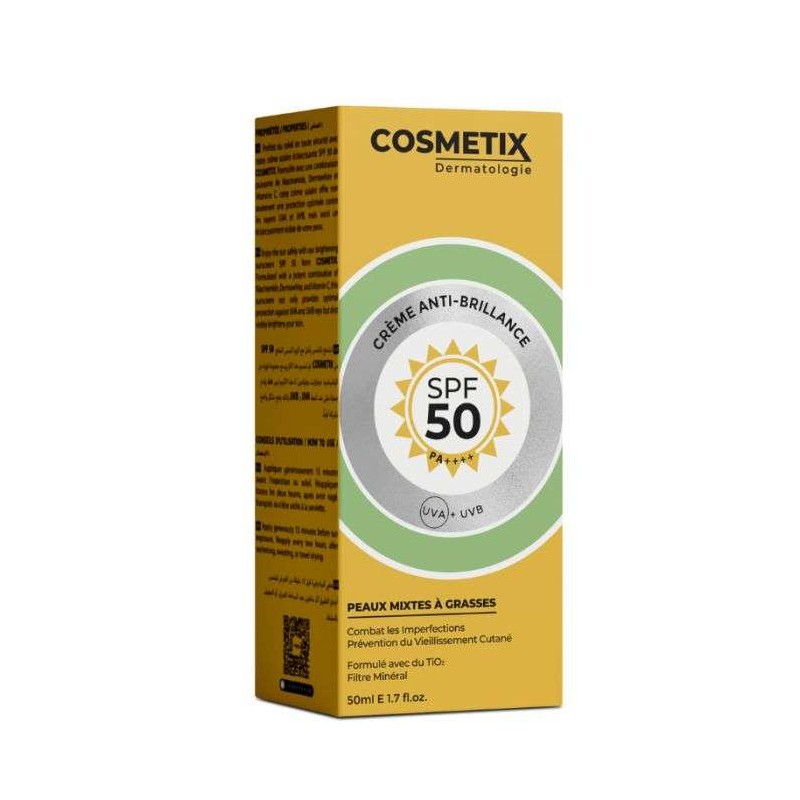 COSMETIX DERMATOLOGIE soin 2 en 1 anti-brillance SPF50 50ml