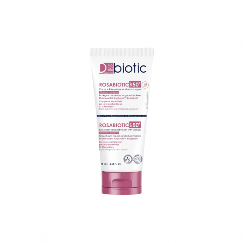 D-BIOTIC ROSABIOTIC crème solaire peaux sensibles à rougeurs Teintée Clair spf 50+ | 75 ml