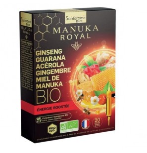 SANTAROME BIO MANUKA ROYAL GINSENG MIEL DE MANUKA B20 AMPOULES
