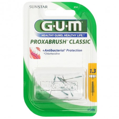 GUM RECHARGE BROSSETTES EXTRA-FINES PAR 8 UNITES 1.3MM REF 514