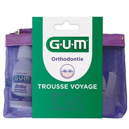 GUM TROUSSE ORTHO BROSSE A DENTS 124 + DENTIFRICE ORTHO + CIRE ORTHO REF TR.ORTHO