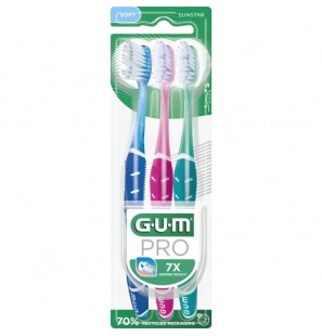 GUM BROSSE A DENTS TECHNIQUE PRO SOFT PACK TRIO REF 525