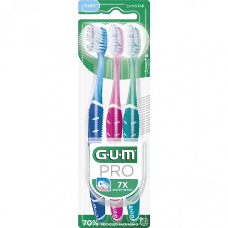 GUM BROSSE A DENTS TECHNIQUE PRO SOFT PACK TRIO REF 525