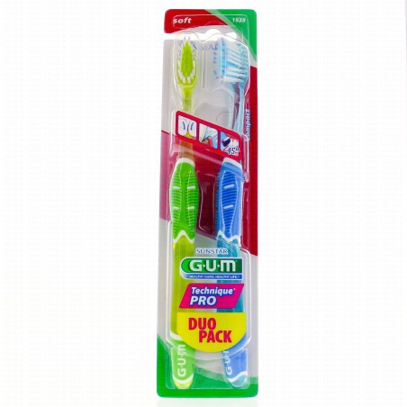 GUM TECHNIQUE PRO COMPACT BROSSE A DENTS SOUPLE DUO PACK REF 1525