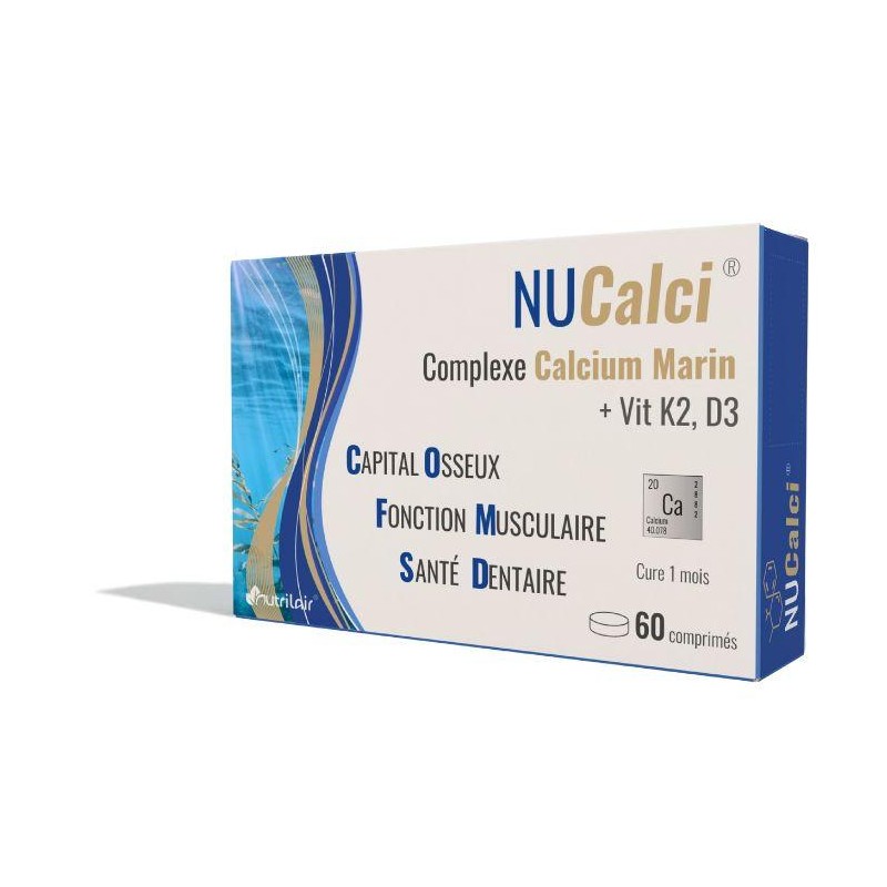 Nutrimax Nucalci (Calcium Marin, Vit K2, D3) 60 Comprimés
