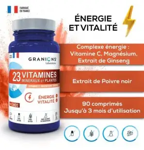 GRANIONS 23 Vitamines Minéraux et Plantes | 90 comprimés