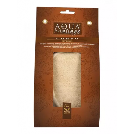 AQUA MASSAGE EPONGE SPUGNA CON FIBRE NATURALI DI LOOFAH RIVESTITA IN MORBIDO TESSUTO