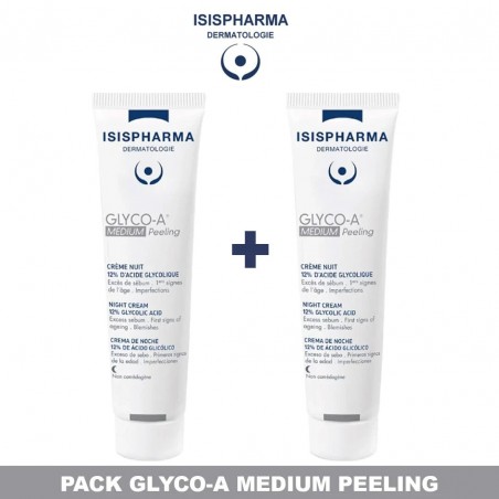 ISISPHARMA PACK DUO GLYCO A MEDIUM PEELING CREME NUIT 12% ACIDE GLYCOLIQUE 30ML*2