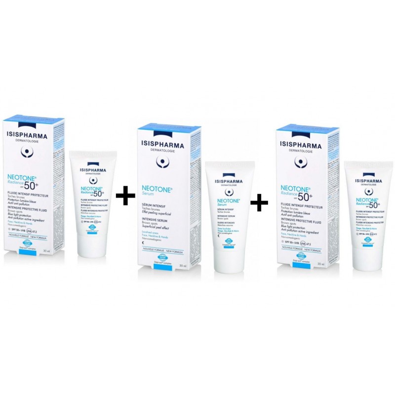 ISISPHARMA PACK NEOTONE RADIANCE SPF50+ FLUIDE INTENSIF PROTECTEUR 30ML + NEOTONE SERUM INTENSIF 30ML ISISPHARMA PACK NEOTONE RADIANCE SPF50+ FLUIDE INTENSIF PROTECTEUR 30ML + NEOTONE SERUM INTENSIF 30ML