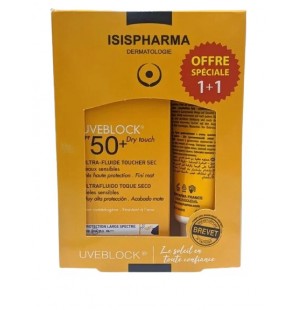 ISISPHARMA PACK UVEBLOCK SPF50+ DRY TOUCH INVISIBLE 40ML + UVEBLOCK SPF50+ DRY TOUCH INVISIBLE 40ML OFFERT