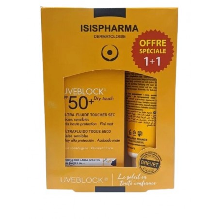 ISISPHARMA PACK UVEBLOCK SPF50+ DRY TOUCH INVISIBLE 40ML + UVEBLOCK SPF50+ DRY TOUCH INVISIBLE 40ML OFFERT