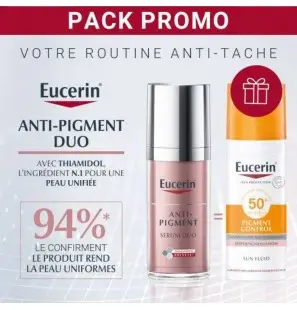 EUCERIN PACK ANTI-PIGMENT sérum Duo + Eucerin Sun Pigment Control Offert